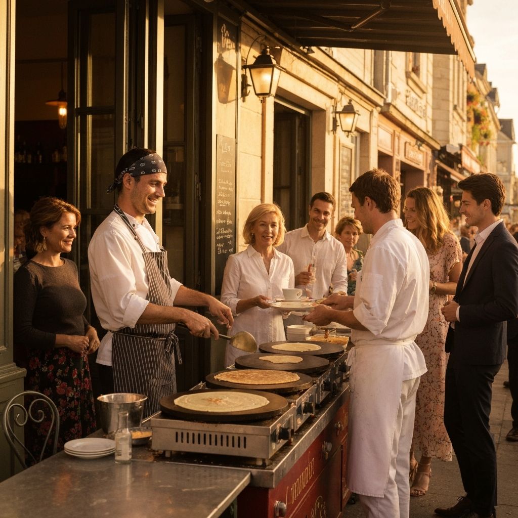 Chef making crêpes at Very Crepe